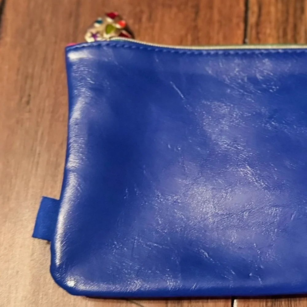 Ipsy Faux Leather Pink & Blue Glam Bag